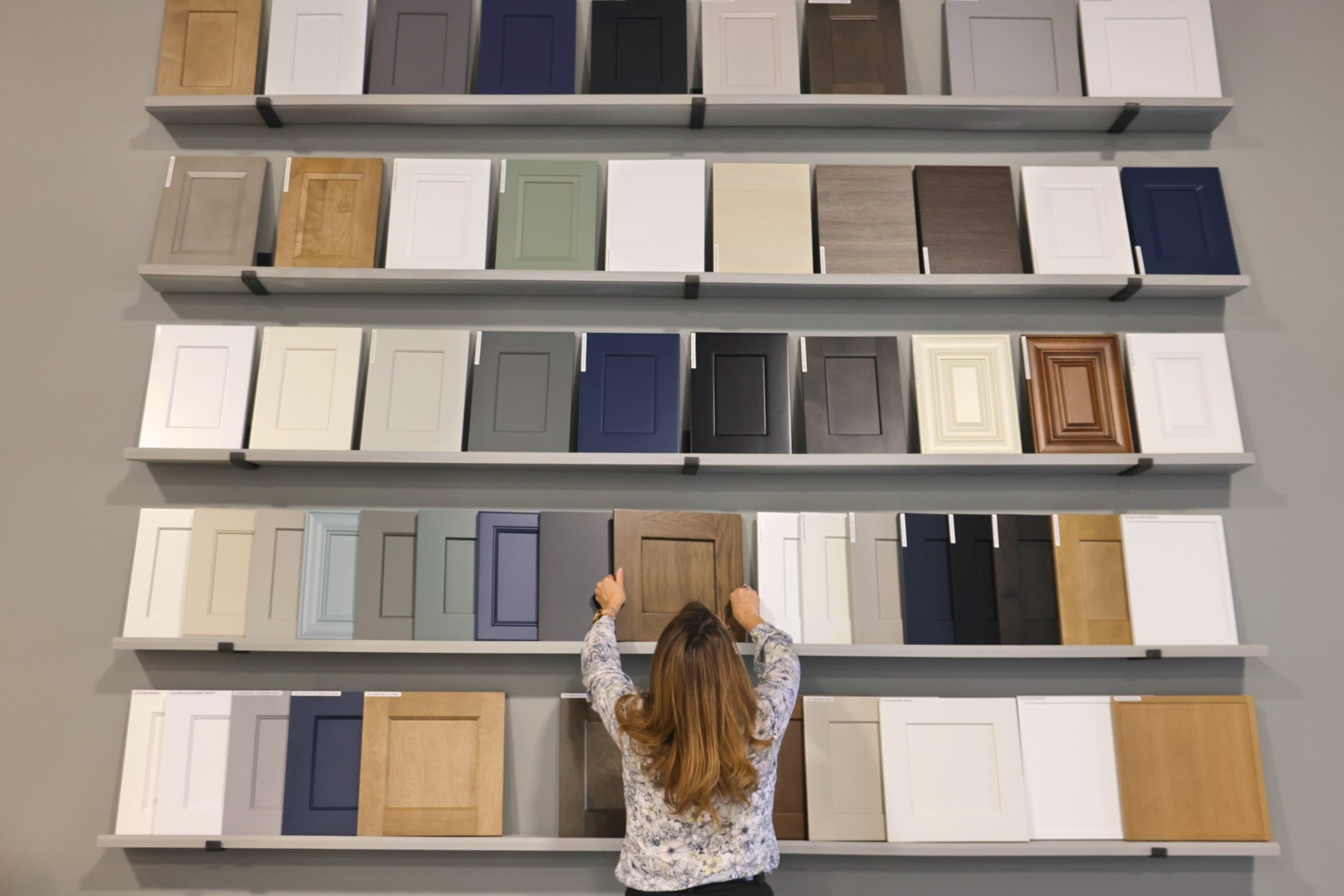 cabinet samples in the clayton cabinet showroom