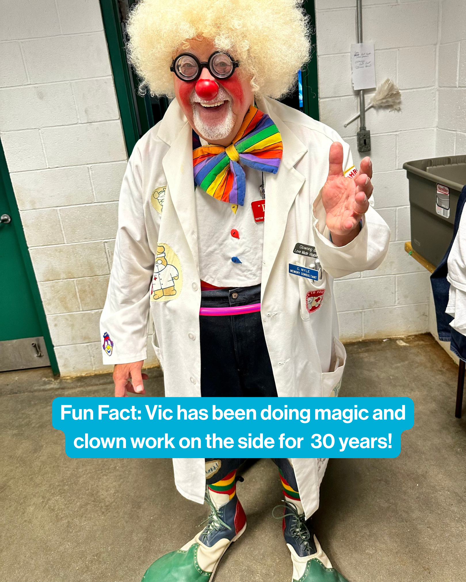 Vic Safarian in clown costume