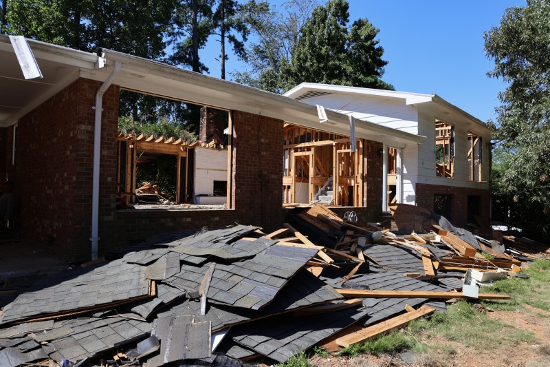 Exterior of home deconstruction site