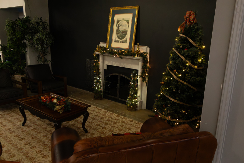 Ralph Lauren-inspired Christmas vignette at the ReStore