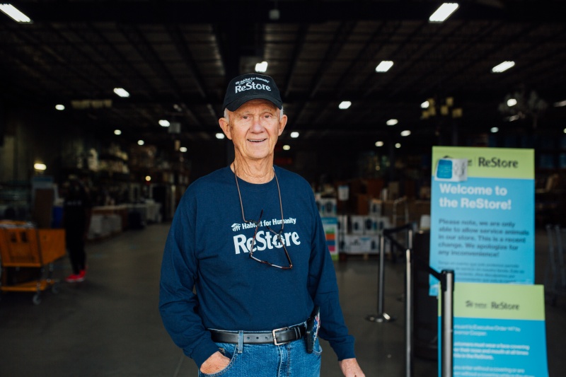 ReStore volunteer posing at the Raleigh store.